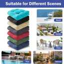 IPYNBAP Outdoor Chair Cushions Set of 4, Patio Chair Cushions with Ties, 19x19+5 Tufted Outdoor Seat Cushions, Waterproof Patio Furniture Cushions, Outdoor Dining Chair Pads, Teal