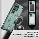 for Samsung Galxy S25 Ultra Case.Hard Phone Cover with Strong Magnetic Heavy Duty Protection.Reinforcement of The Four Corners.Anti-Slip Anti-Fingerprint (Green, S25 Ultra)