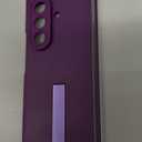 CENMASO for Samsung Galaxy Z Fold 7 Case with Card Holder [RFID Blocking] Camera Cover, Hinge Protection, Hidden Kickstand, Screen Protector, Slim Shockproof Phone Case for Galaxy Z Fold 7-Purple