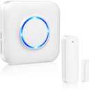 Door Chime, Satisure Wireless Door Open Contact Sensor Alarm Chime with 600 FT Range 58 Chimes 5 Volume Levels LED Indicators, Door Ringer Alert for Business/Store/Home/Office When Entering