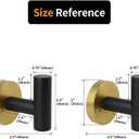 Stainless Steel Towel Coat Hooks Bathroom Clothes Garage Hotel Robe Hook Wall Mounted Bath Door Hanger 2 Pack Black & Gold