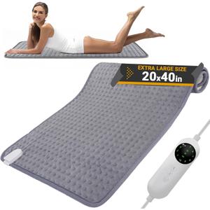 Large Heating pad for Back Pain Relief, 20" X 40" Sittable & Reclinable XXX-Extra Large Heating Pads with Auto Shut Off, Full Body Electric Heated Pad for Knee,Neck, Shoulder & Menstrual Cramps