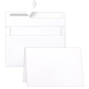 100 Packs Blank White Note Cards and Envelopes 4 x 6 Heavyweight Folded Cardstock and A4 Envelopes Printable Self Seal for Christmas DIY Greeting Cards, Wedding Invitations, Thanksgiving Card