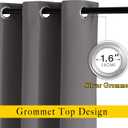 NICETOWN Blackout Kitchen Curtains 48 inch Length 2 Panels - Grommet Top Thermal Insulated Window Treatment Light Blocking Drapes for Bedroom/Kids Room (Grey, W37 x L48)