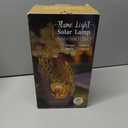 Huaxu Solar Lights Outdoor Decor Waterproof Metal Cracked Glass Globe with Copper Flame Effect, Table Decorations LED Lamp Gift for Garden Lovers Mom Women Patio Lawn Yard Pathway Outside