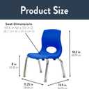 Childrens Factory MyPosture Plus 8" Chair, Blue with Chrome Legs, 2 Pack, Stackable Ergonomic Seating Solution for Classrooms and Homeschools