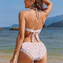 2 x AI'MAGE Bikini Set for Women Two Piece Swimsuits 2024 Floral Bathing Suit Bandeau Swimswear with Removable Shoulder Straps (Pink, XXL)
