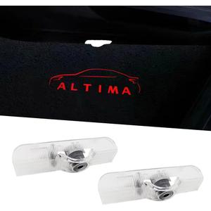 Car Door Logo Projector Lights Compatible for Altima 2002-present LED Ghost Shadow Lights Puddle Lights 2PCS Car Accessories,Make Sure There Have OEM Lights On Your Car Doors (red)