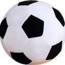 Fluffy Stuffed Toy Soccer Ball Plush Pillow Soft Durable Stuff Soccerball Gift for Kids Boy Baby (Black -White,7.8inch/20cm)