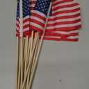 12 Pack Small American Flags on Stick Small US Flags/Mini American Flags for Outside 4x6 Inch American Hand Held Stick Flags with Kid-Safe Spear Top, Patriotic Veterans Day Decorations, 4th of July Decorations (46 Inch (Red))