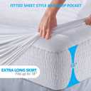 PlushDeluxe Premium Bamboo Mattress Protector Twin Size, Waterproof, & Ultra Soft Breathable Noiseless Washable Bed Mattress Cover for Comfort & Protection - White