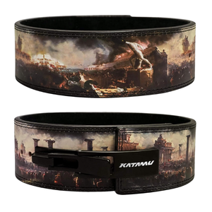 Katamu Premium Leather Lever Weightlifting Belt – Secure Steel Lever, Powerlifting Support for Deadlifts, Squats & Heavy Lifts