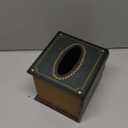 Crafted Classical Retro Wooden Antique Book Tissue Box Cover Square Tissue Holder Dispenser Paper Cover Case Napkin Holder Home Decor for Bathroom Living Room Office car Kitchen (Green)