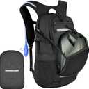 Zavothy 18L Multipurpose Hiking Backpack with 3L Water Bladder  Durable Hydration Backpack with Insulated Bladder Compartment, Hidden Helmet Holder & Rain Cover  for Hiking, Commuting, and Camping (Black)