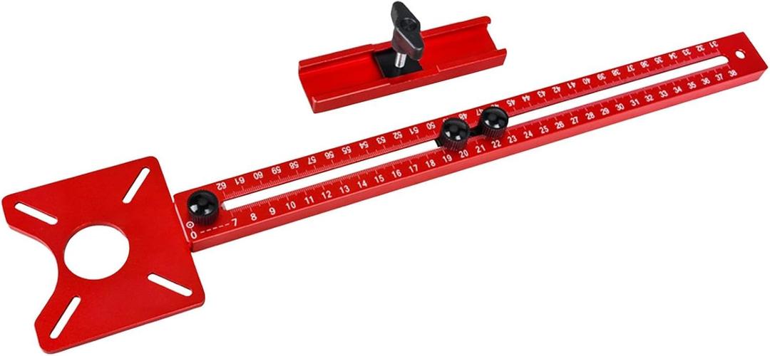 4 in 1 Router Milling Groove Bracket, Aluminum Alloy Router Circle Cutting Jig, Multifunctional Cabinet Hardware Jig Router Circle Cutting Jig for Router Tool(SIZE:400mm+slottin-EdgeMilling)