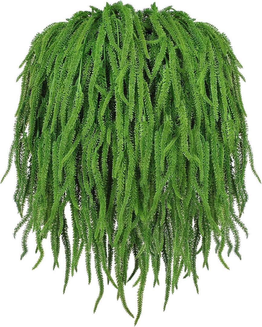 Suncalla 12 Pcs Amaranthus Artificial Flower Faux Amaranthus Hanging Plants for Wedding Arch DIY Bouquet Garland Preserved Wisteria Floral Arrangement Photo Props Party Supplies (Dark Green,24 Inch)