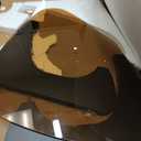 Coffee Table for Living Room Mid Century Modern Center Table with Glass Top and Wood, Brown/Black, 32 Inch