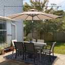 9FT Outdoor Patio Umbrella - 2 Tiers Table Umbrella Waterprool UV Protection, Sombrillas de Patio with Push Button Tilt, Sun Umbrella for Pool, Porch, Garden, Backyard (Beige), 9ft double-top