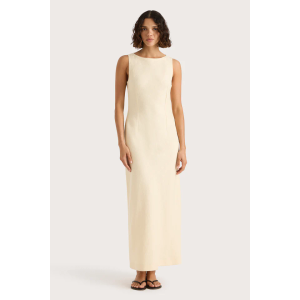 Woman's  Maxi Dress with Slit ( Size S, Beige)