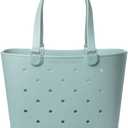 Simple Modern Extra-Large Beach Bag | Waterproof Getaway Rubber Tote with Zipper Pocket for Travel, Pool, Boat, Groceries, Sports | Sea Glass Sage