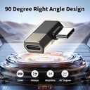 5 x Fidioto Right Angle USB C Adapter 2Pack, Zinc alloy adapters, 90 Degree USB C Male to Type C Female Adapter Compatible with MacBook/Steam Deck/Switch/Notebook/PC/Tablet/Type-C Phones and More Devices.