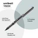 uni-ball Vision Stick Roller Ball Pens, Fine Point, Black Ink, Pack of 4