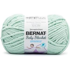 Bernat Baby Blanket Sparkle Seafoam Yarn - 1 Pack of 10.5oz/300g - Polyester - #6 Super Bulky - 220 Yards - Knitting & Crochet