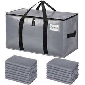 BAGAIL Heavy Duty Moving Bags with Strong Handle, Extra Large Moving Boxes, Storage Tote for Clothes, College Moving Supplies(Grey, 16 Pack) (80L-16pack-Standard)