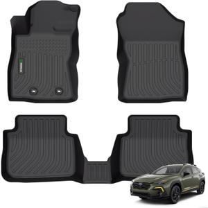ANBINGO Floor Mats for 2024 2025 2026 Subaru Crosstrek & Subaru Impreza Custom All Weather Protection TPE Waterproof Non-Slip Car Floor Liners 1st & 2nd Row Set Accessories Black