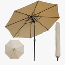 Outdoor Patio Umbrella,Patio Table Umbrella with Cover, Push Button Tilt and Crank, 8 Sturdy Ribs UV Protection Waterproof for Garden