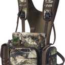 TIDEWE Binocular Harness Chest Pack with MOLLE System, 2 Detachable Pouches, Silent Magnetic Closure, Lightweight & Waterproof Bino Harness for Hunting, Hiking & Birdwatching, Next Camo G2