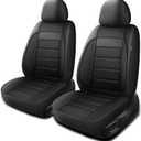 Seat Covers, Car Seat Covers Front Seats, Leather 3D Foam Back Support Car Seat Cover, Air Mesh Automotive Seat Covers, Airbag Compatible, Universal Fit Most Cars Vans Trucks SUVs (2PCS,N6)