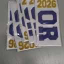 6Pcs White Senior 2026 Satin Sashes with Blue Gold Glitter Letters Senior 2026 Decorations- 2026 Graduation Celebrations Sashes - Senior Cheer Sash - Cheerleader Sash - Class Competition Sashes