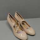 Womens Classic Low Mid Heels Mary Jane Pumps - Adorable Round Toe Vintage Retro Shoes (10, Nude Patent)