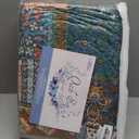 VAPUTAR Cotton King Quilt Size, Floral Patchwork King Bedspread, Lightweight Quilt King Size for All Seasons, Reversible Green Soft Quilt (98 x 106 Inch Quilt + 2 Pillowcases, Pine Green) (Verdant Crimson)