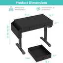 KLUVIS Electric Standing Desk with Drawers - 32 Inch Small Black Height Adjustable Sit Stand Desk with Storage for Home Office Bedroom, Study Writing Compact Stand up Computer Desks for Boys Girl Work, 31.5''