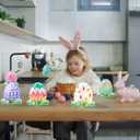 3 x Gyufise 12 Pack Happy Easter Honeycomb Centerpieces for Table Decorations Bunny Easter Egg Centerpieces Decor for Easter Day Birthday Anniversary Party Supplies