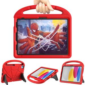 Lainergie Kids Case for iPad (A16) 11th/10th Generation 2025/2022, iPad 10.9 Case 10th Generation Lightweight Shockproof Kids Friendly Cover with Handle Kickstand for 10.9 iPad 10th Gen 2022, Red