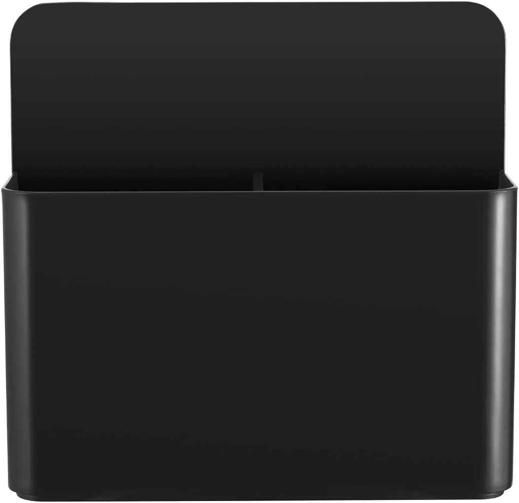 Black Strong Magnetic Marker Holder/Dry Erase Pen Holder - Storage for Dry Erase Marker, Eraser, Bottle Opener, Remote Controls, Notes - Ideal for Magnetic Board, Fridge Door, and Locker