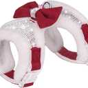 FUNAT Plush Chest Straps for Dogs, Rhinestone Winter Dog Harness, Vest Bow Harness for Small Medium Dogs (Red)