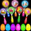 Easter Party Favors for Kids 24 Pack, Easter LED Light Up Finger Lights Easter Basket Stuffers for Kid Boys Girls Easter Egg Hunt Filling Treats Easter Basket Stuffers Easter Party Favor