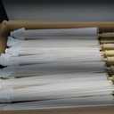  60 Pieces MBJZSL White Paper Umbrellas, 21 Inch Paper Parasol Umbrellas Chinese Japanese Style DIY Umbrellas Decorative Vintage Decor for Wedding Props