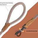Mile High Life Rope Leash with Genuine Leather Connection, Heavy Duty Leash for Medium & Large Dogs (Brown, 48 Inch)
