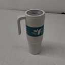 REDUCE Chiller Vacuum Insulated 40 oz Tumbler with Spill-Proof Silicone Straw - Sustainable Tritan Lid with Water Intake Markers - Soft Sit Base Travel Mug - Dishwasher Safe - Unbleached