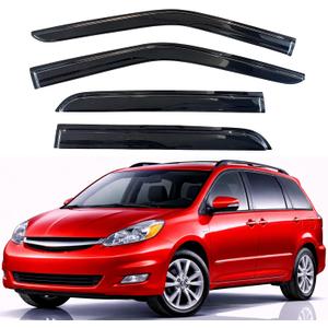 KPY Rain Guards Fit for 2004-2010 Toyota Sienna, Out-Channel Window Visors Vent Wind Deflectors 4PC, Car Accessories for 04-10 Sienna