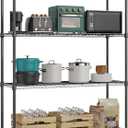 1400 lbs 4 Tier Storage Rack Metal Wire Shelving Unit, Storage Standing Household Shelf Organizer for Kitchen Pantry Closet Garage Basement Utility Room, Black 15.8" D x 45.3" W x 59.4" H
