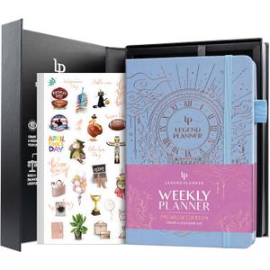 Legend Weekly Planner Premium  Undated Weekly, Monthly & Budget Planner  Life Organizer for Time Management & Productivity, A5 (Periwinkle, New Cover) (Periwinkle, Gold Foil)