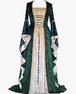 YEAXLUD Womens Renaissance Medieval Costume Dress Lace up Irish Over Long Dresses Cosplay Retro Gown 3XL