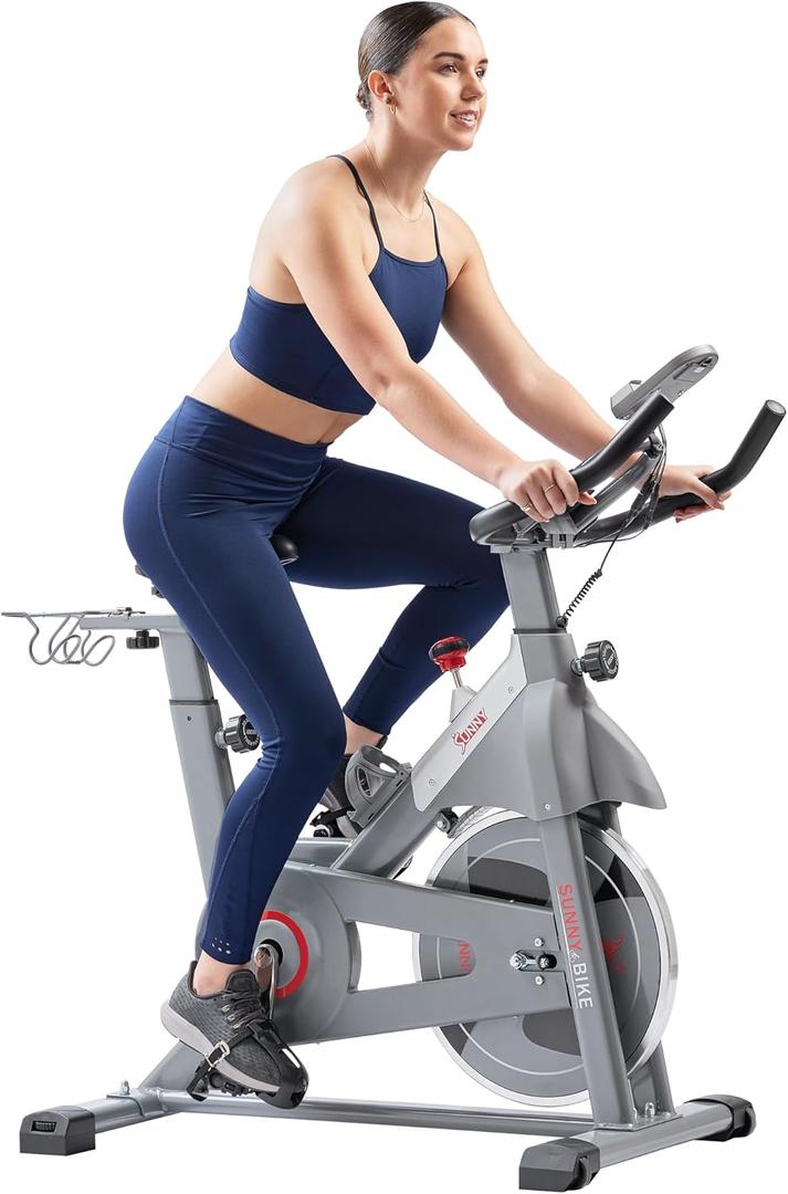 Sunny Health & Fitness Smart Cycling Exercise Bike, Free SunnyFit App Connection, Designed for Intensive Cardio Workout at Home, Adjustable Seat & Handlebar for Comfort Riding