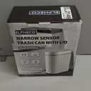 ELPHECO Bathroom Garbage Can with Lid 2 Gallon Small Sensor Garbage Can, Slim Smart Garbage Bin, Waterproof Automatic Wastebasket, Narrow Plastic Garbage Bin for Bathroom, Black and White